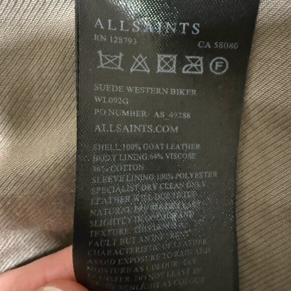Allsaints Suede Goat Leather Women's Jacket US 2 - Picture 7 of 7